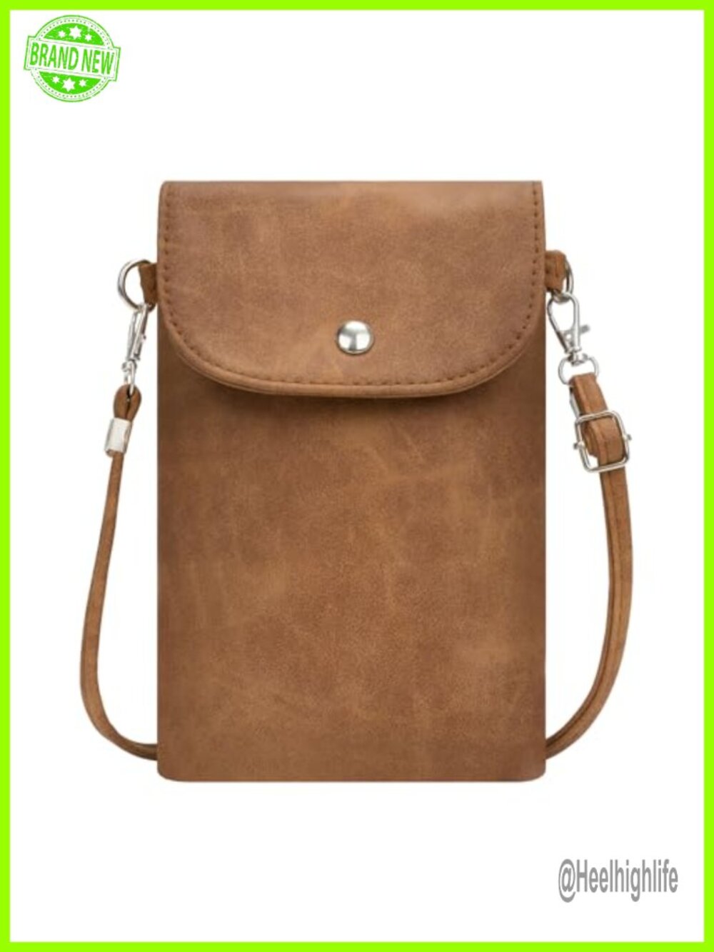 PU Leather Crossbody Phone Bag Adjustable Strap Small Purse Travel